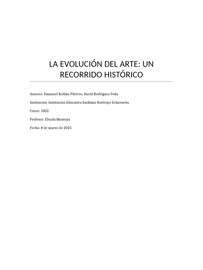 Evolución del Arte a lo Largo de la Historia | PDF | Renacimiento | Barroco