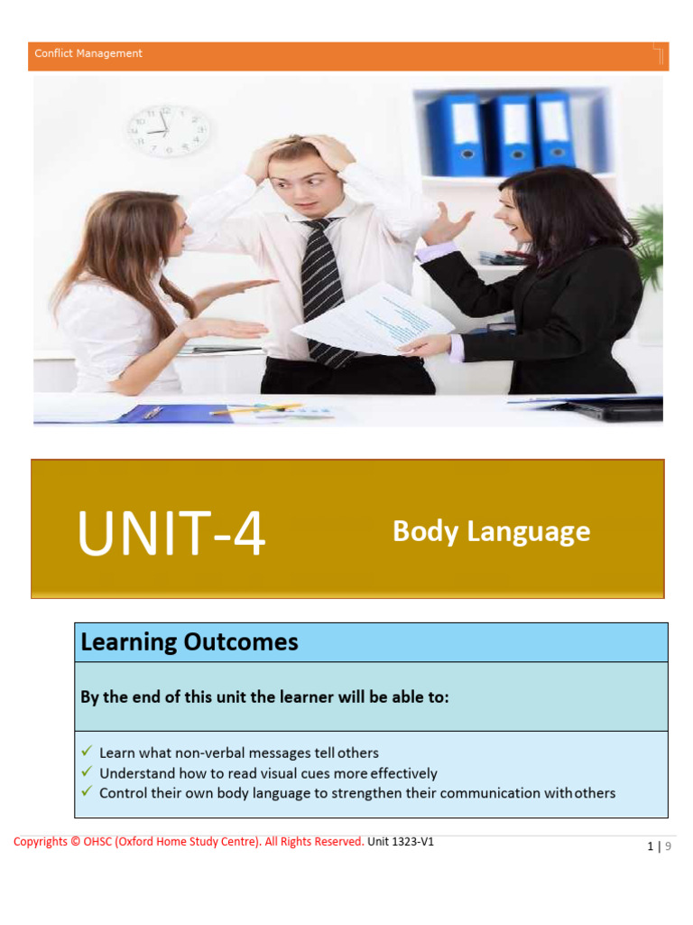 1681466378unit 4 Body Language | PDF | Body Language | Nonverbal ...