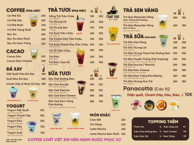 Menu Chất Việt 30x40cm Menu Mới | PDF