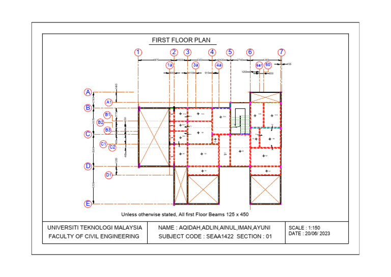 First Floor Plan - UTM Civil Engineering | PDF