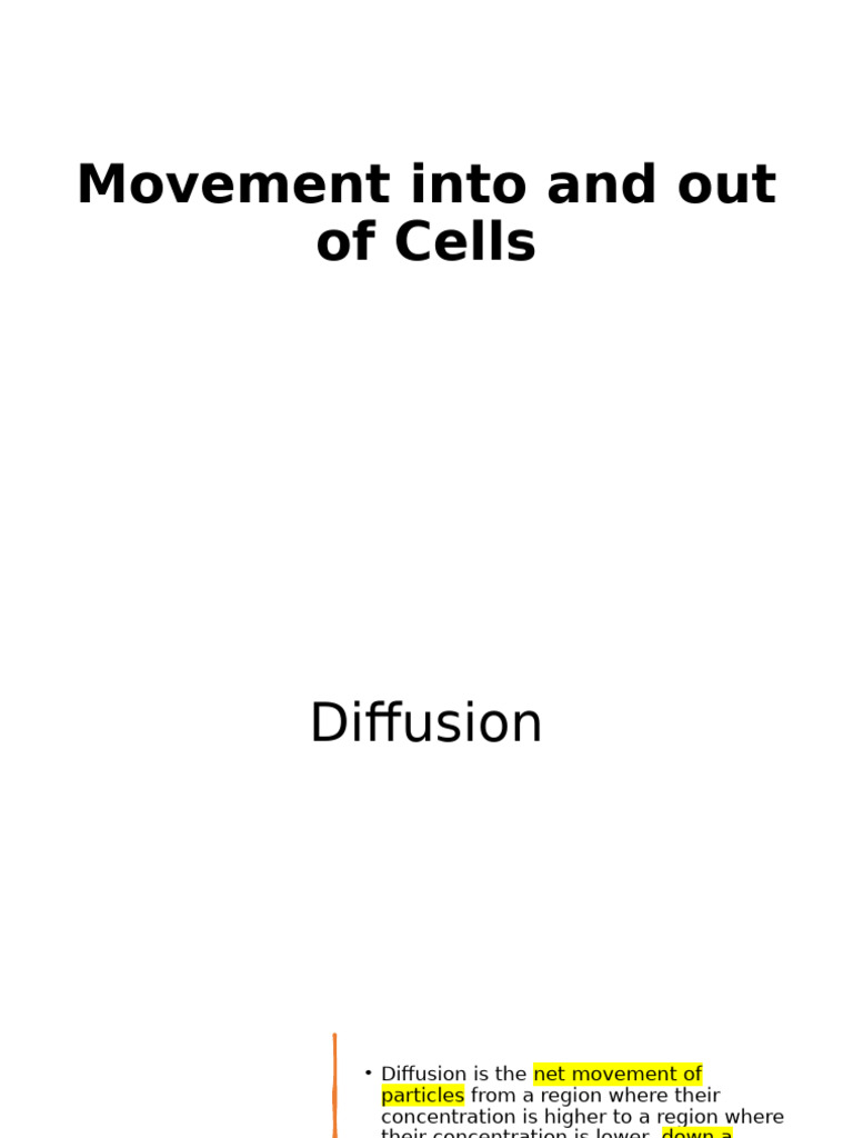 Cell Movement: Diffusion, Osmosis, Active Transport | PDF