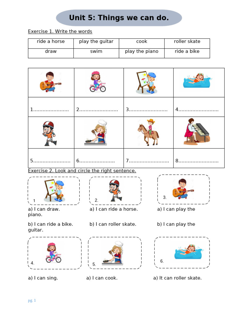 Activities We Can Do: Exercises Guide | PDF