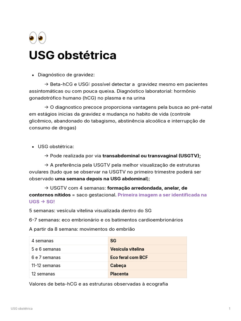 USG Obstétrica: Diagnóstico e Avaliações | PDF | Placenta | Gravidez