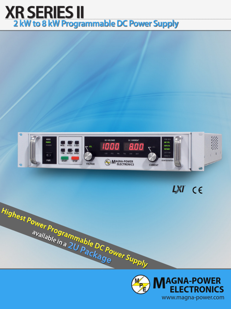 2U Programmable DC Power Supply XR Series | PDF | Power Supply ...
