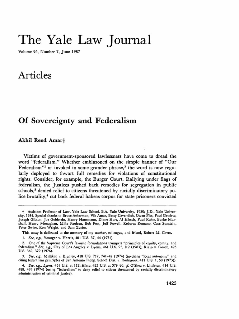 Of Sovereignty and Federalism 2 | PDF | Sovereignty | The Federalist Papers