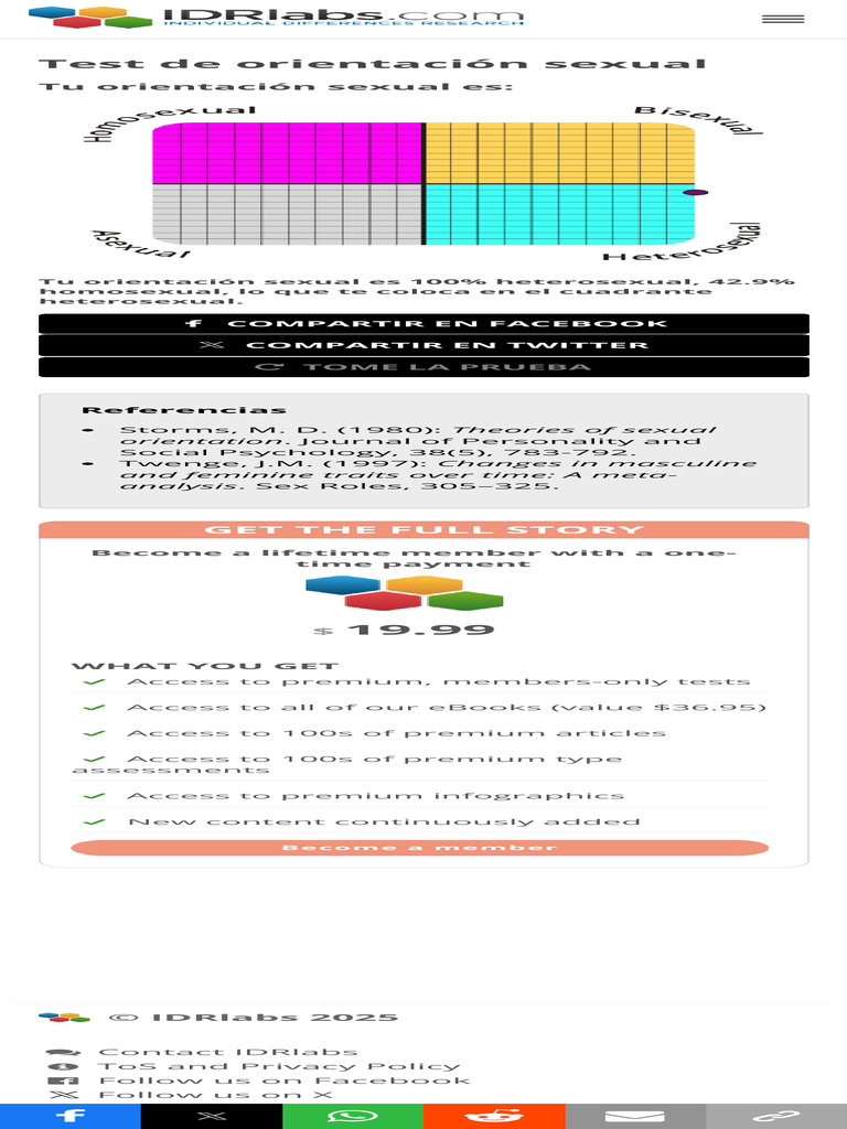 Test de Orientación Sexual Cuadrante | PDF