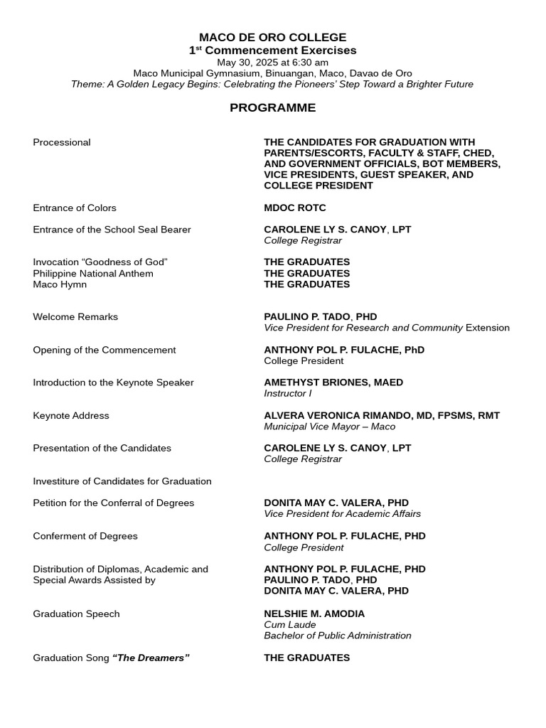 Final - Graduation Program Flow | PDF | Qualifications | Academia