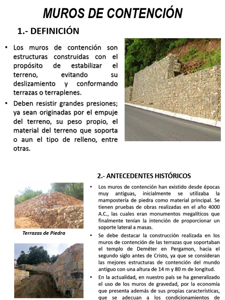 Muros de Contención: Diseño y Tipos | PDF | Hormigón | Fundación ...