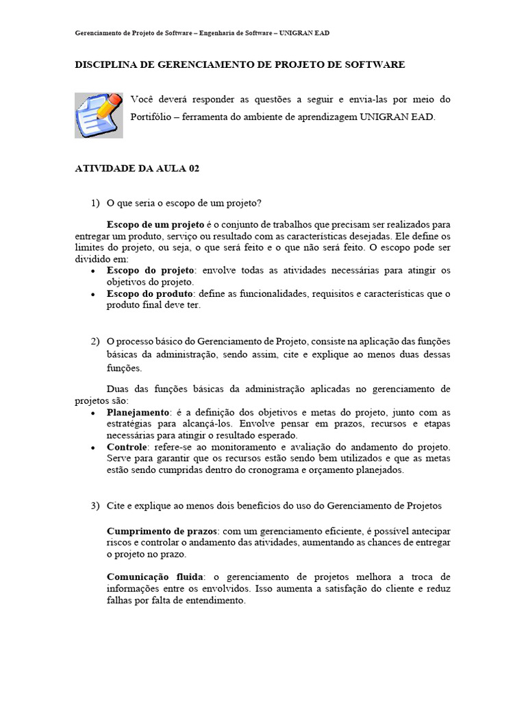Gerenciamento de Projetos de Software EAD | PDF | Gestão de projetos