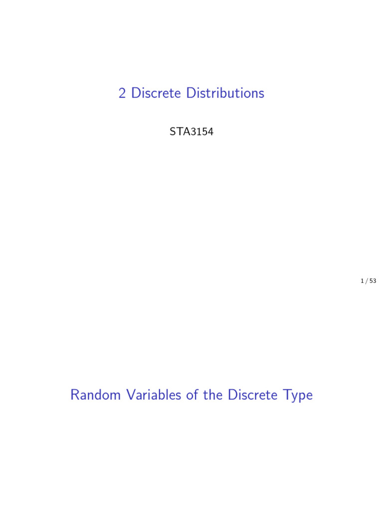 Unit02 Slide | PDF | Probability Distribution | Variance
