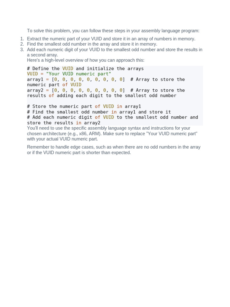 Assembly Guide for VUID Processing | PDF