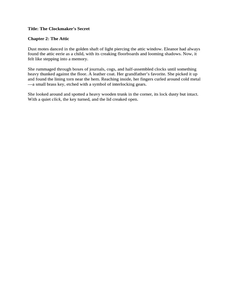 The Clockmakers Secret - Chapter 2 | PDF