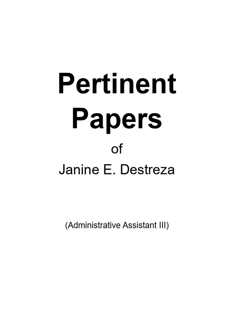 Pertinent Papers | PDF
