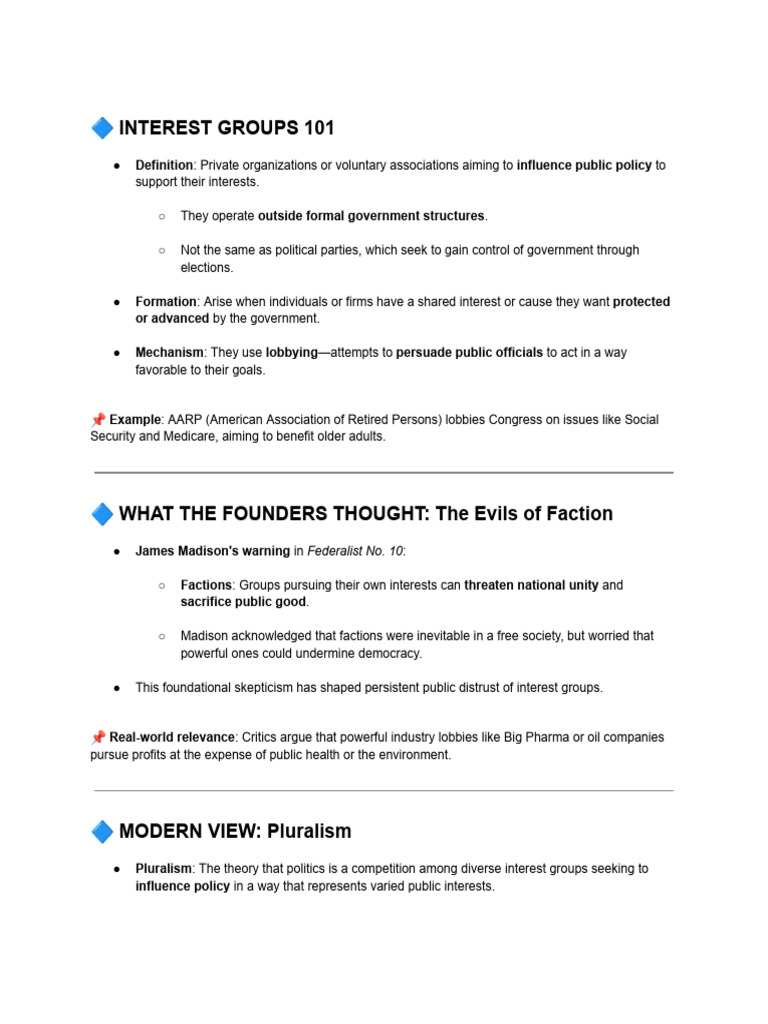MODULE 14 - Interest Groups & Social Movements NOTES | PDF | Advocacy ...