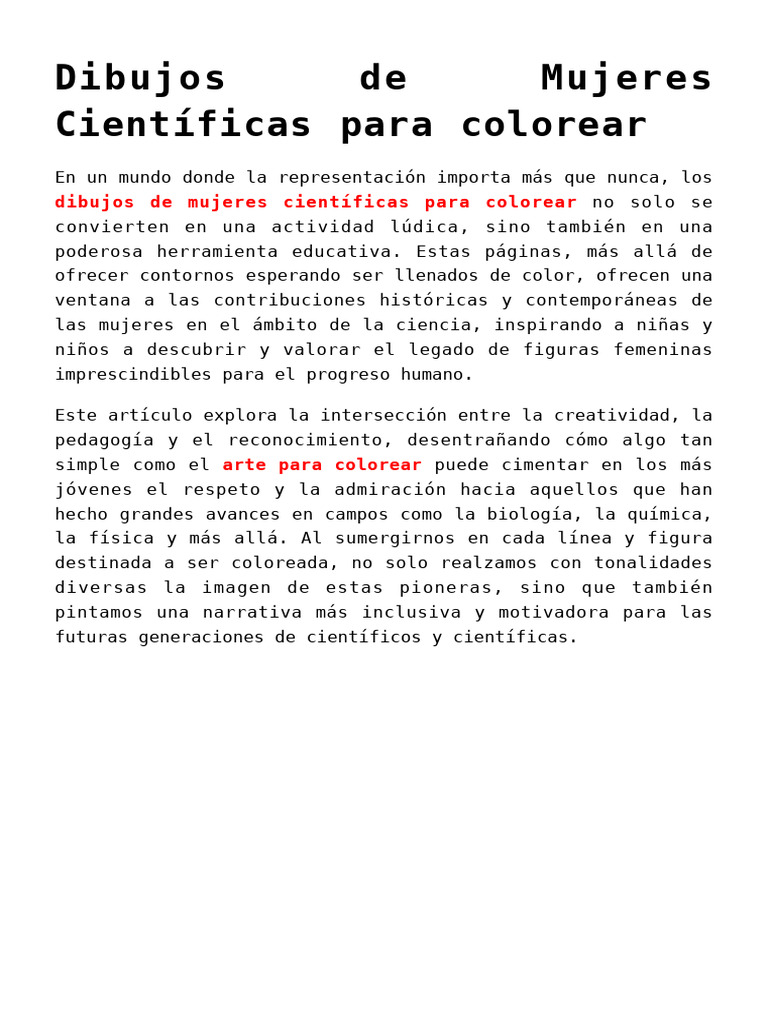 Dibujo de Mujeres Cientificas para Pintar | PDF | Aprendizaje | Ciencia, Tecnología, Ingeniería ...
