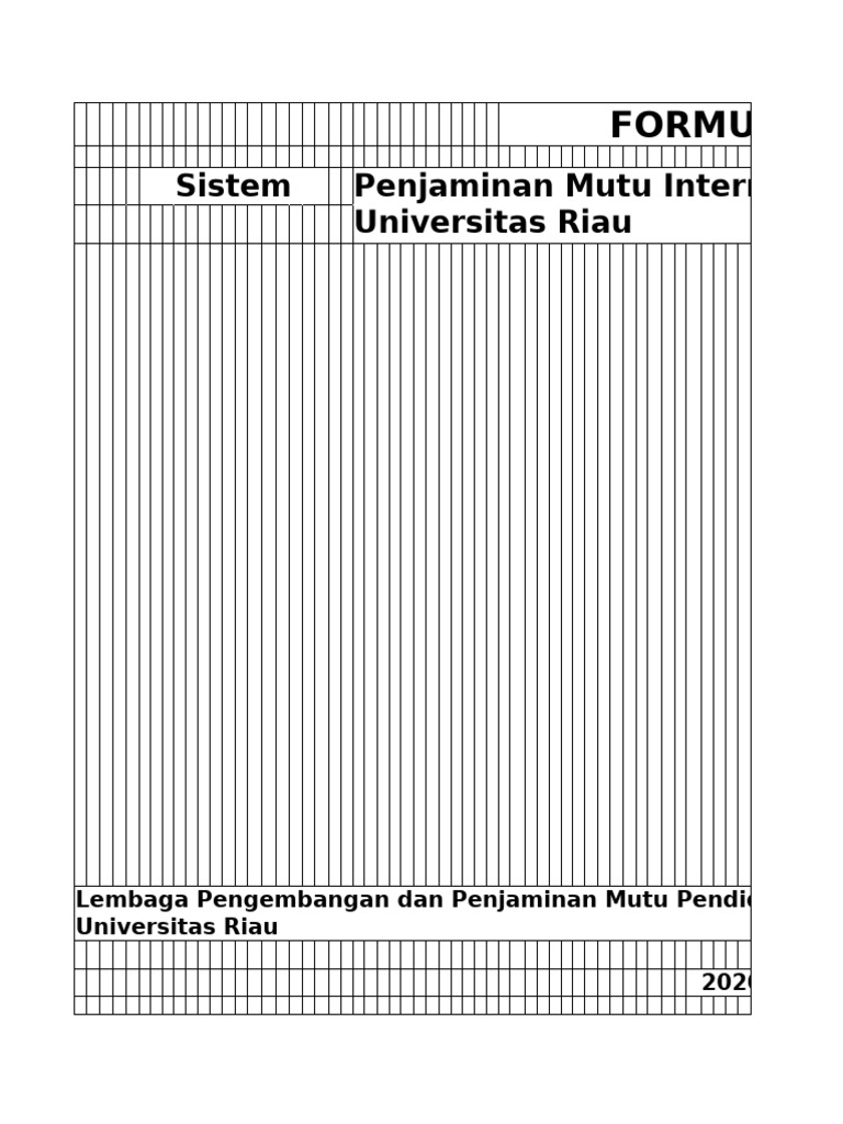 Formulir SPMI Universitas Riau | PDF