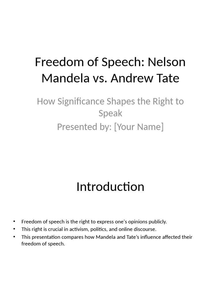 Freedom of Speech Mandela Vs Tate | PDF