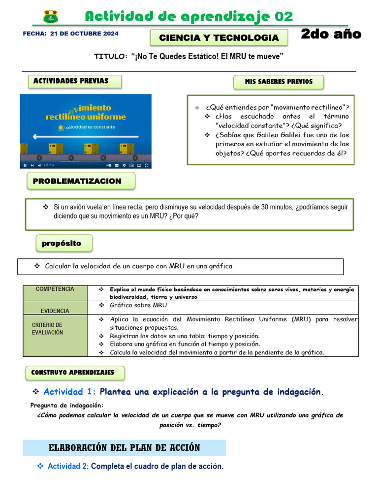 Calculo de Velocidad en MRU | PDF | Velocidad | Ingeniería mecánica
