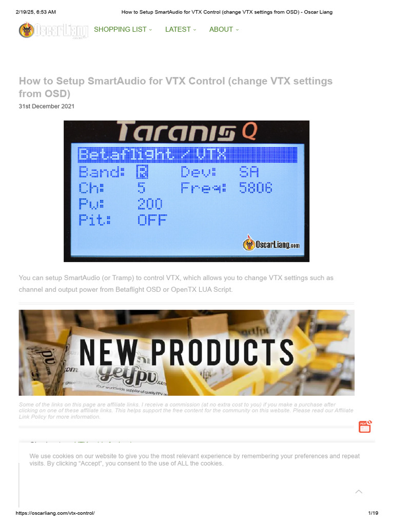 How To Setup SmartAudio For VTX Control (Change VTX Settings From OSD ...