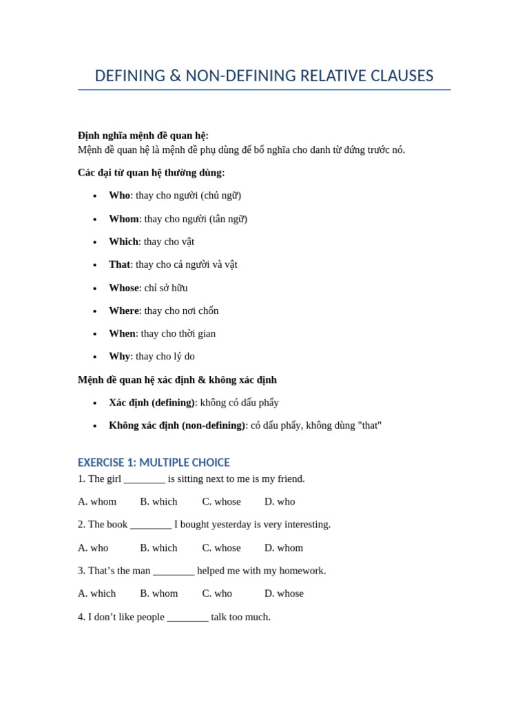 Understanding Relative Clauses in English | PDF