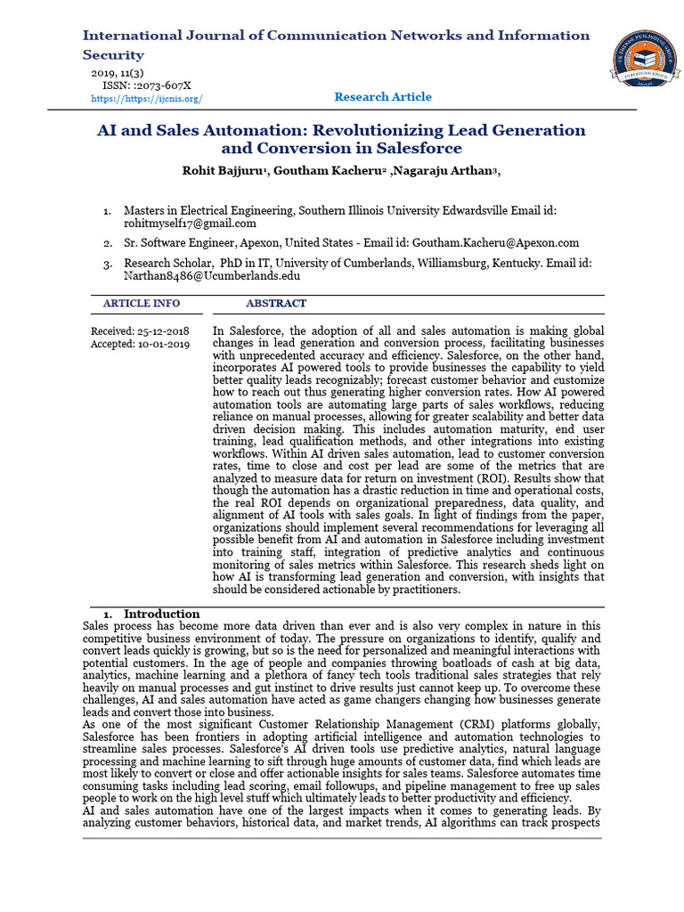 AI and Sales Automation: Revolutionizing Lead Generation and Conversion ...