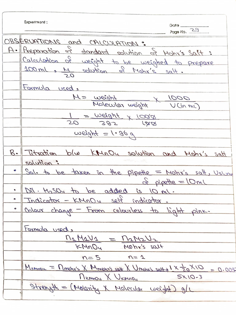 Chemistry Pactical File | PDF