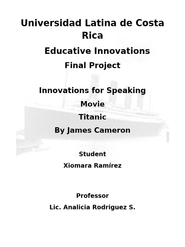 Titanic Movie Project for English Learning | PDF