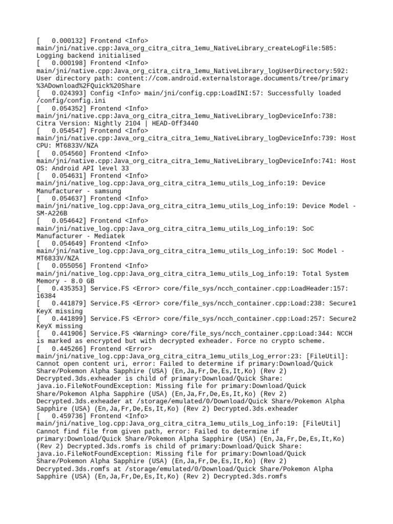 Citra Emulator File Access Errors | PDF | Encryption | System Software