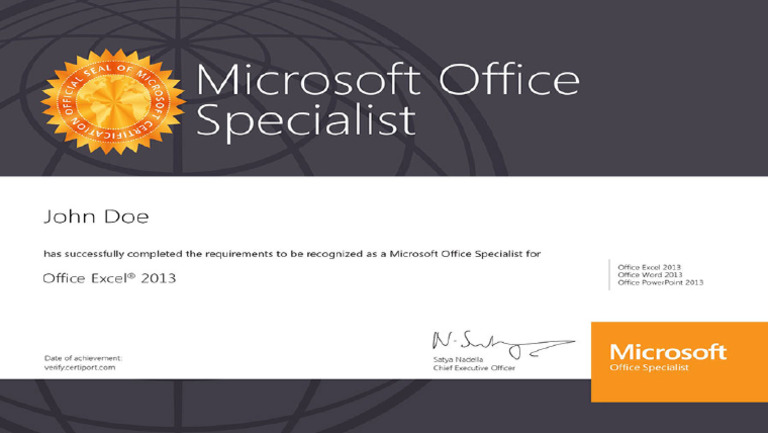 Excel Certification | PDF