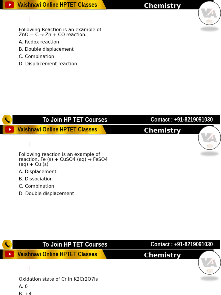 Type of Rection | PDF | Redox | Chemical Reactions