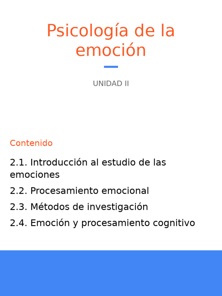 Psicología de La Emoción | PDF | Las emociones | Sicología