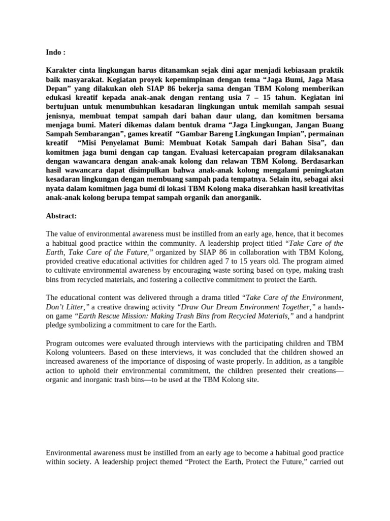 Edukasi Lingkungan untuk Anak-anak | PDF | Waste | Recycling