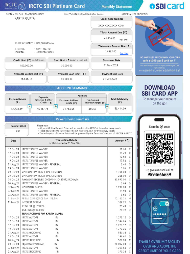 SBI Bill | PDF