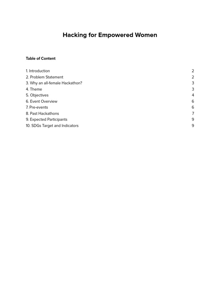 Empowering Women Through Hackathons | PDF | Empowerment | Entrepreneurship