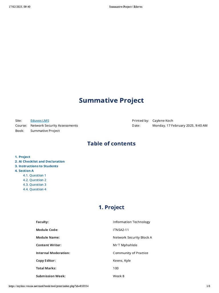 Summative Project - Eduvos | PDF | Computer Network | Router (Computing)
