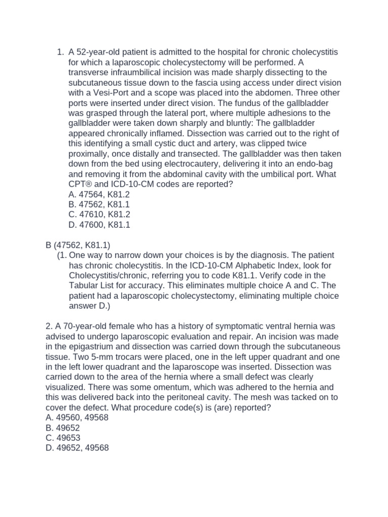 CPT Codes for Common Surgical Procedures | PDF | Large Intestine ...
