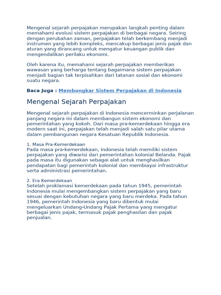 Sejarah Perpajakan di Indonesia | PDF
