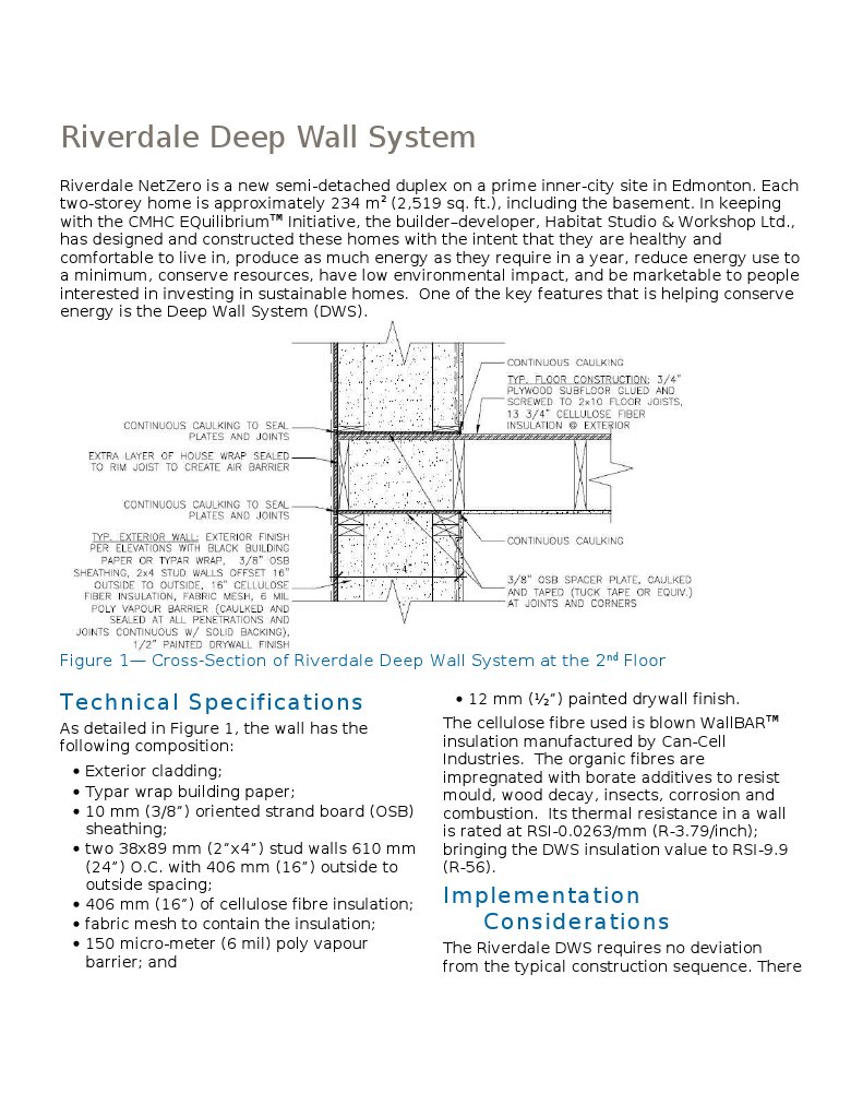 Riverdale Deep Wall System Overview | PDF | Building Insulation ...