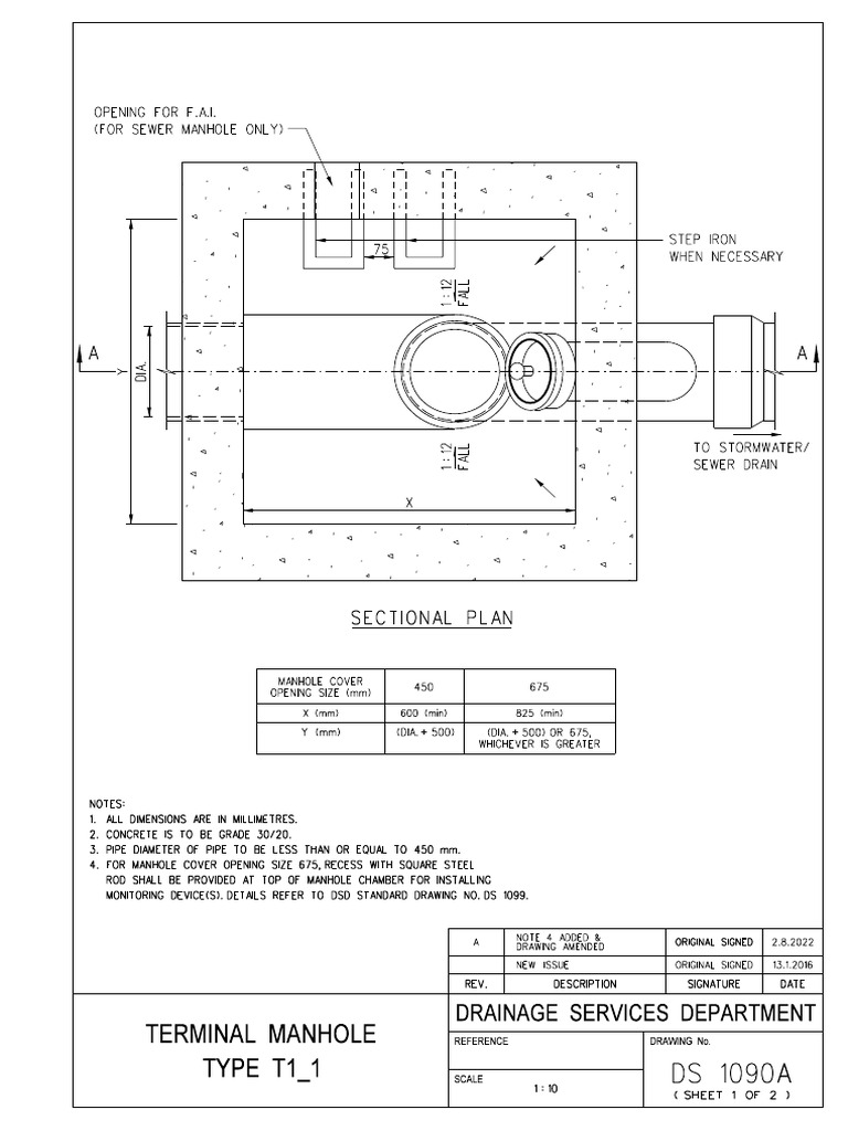 Terminal Manhole Design Standards | PDF | Storm Drain | Building Materials
