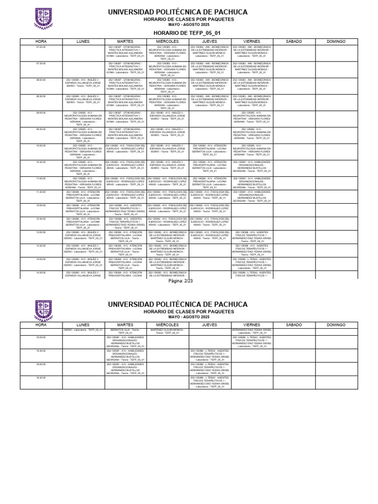 Horario 252