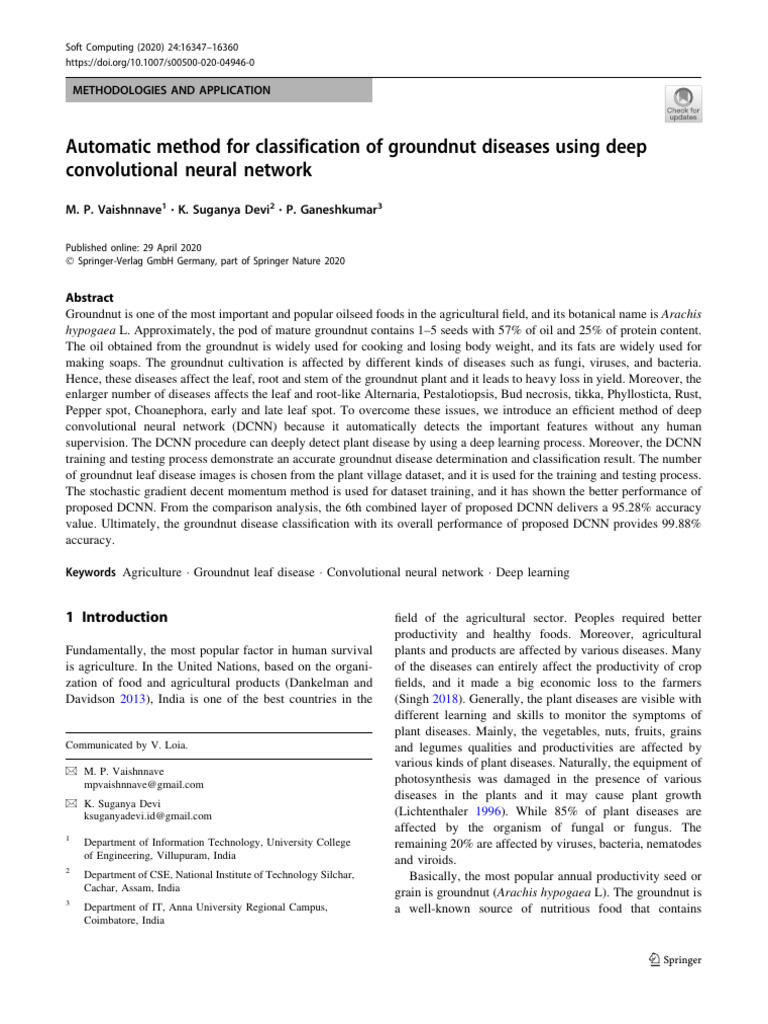 Groundnut Disease Classification Using DCNN | PDF | Deep Learning ...