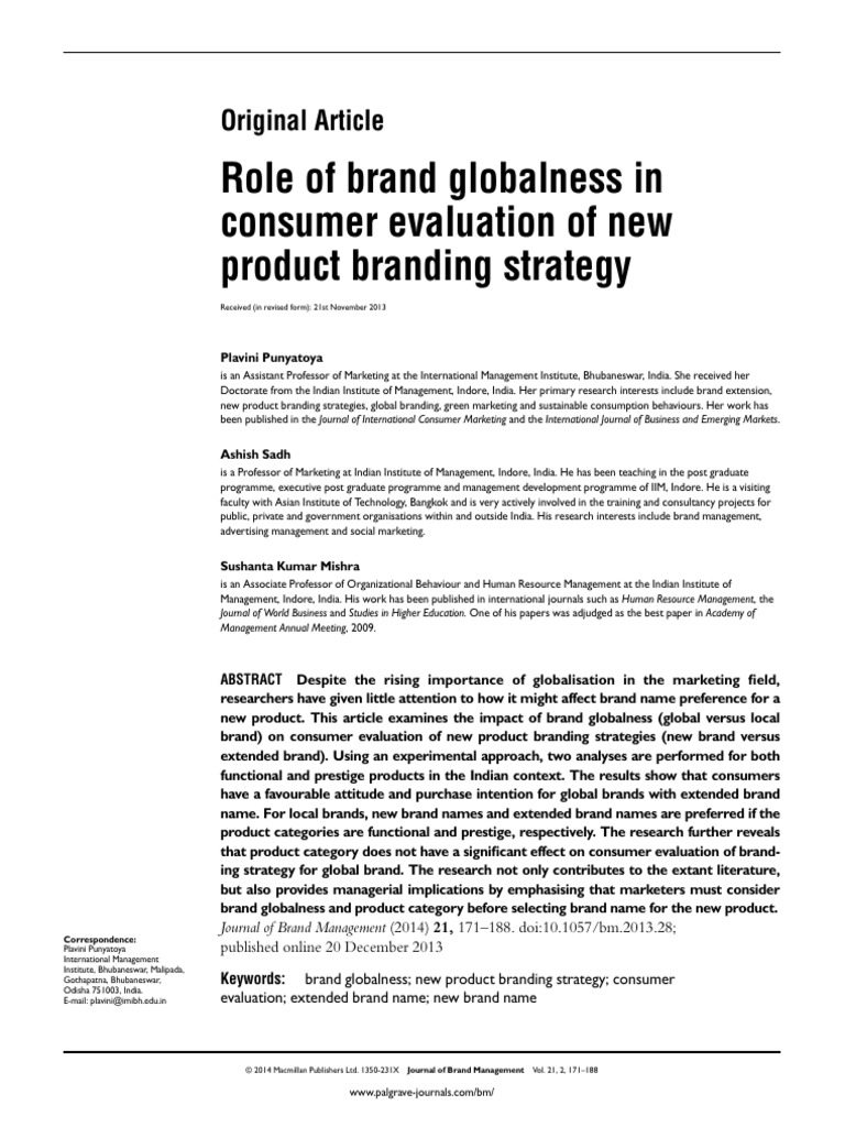 role of brand globalness | PDF | Brand | Marketing