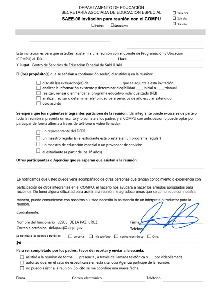 Reunión COMPU para Evaluación SAEE-06 | PDF