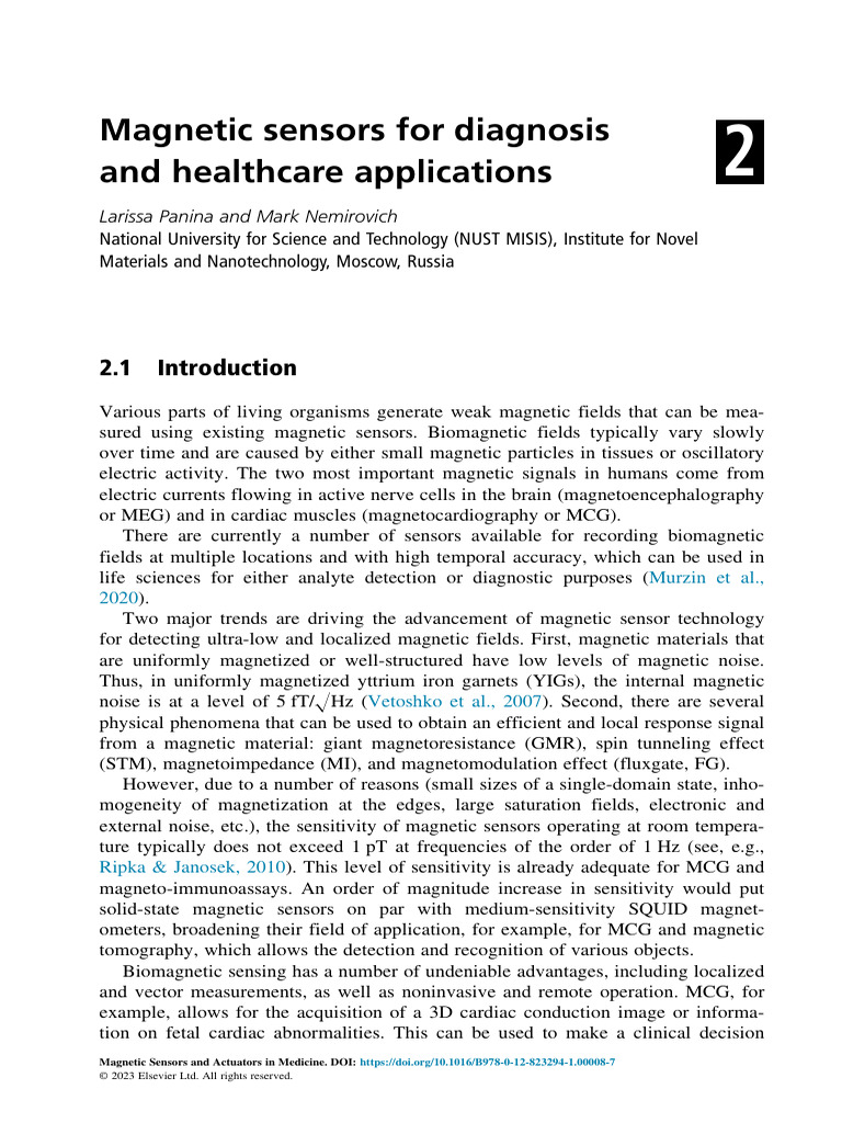 Magnetic Sensors in Healthcare Diagnostics | PDF | Magnetometer ...