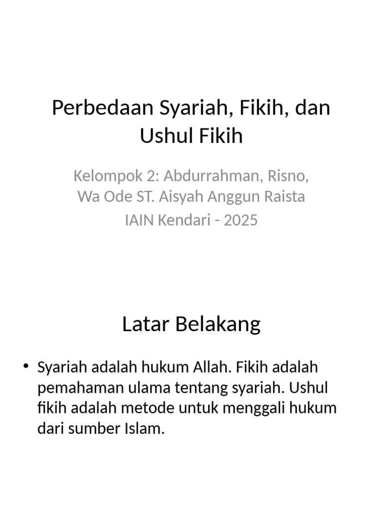 Perbedaan Syariah Fikih Ushul Fikih | PDF