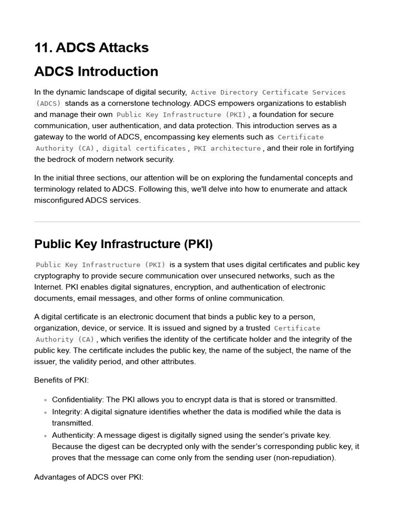 Understanding ADCS Attack Vectors | PDF | Public Key Certificate ...