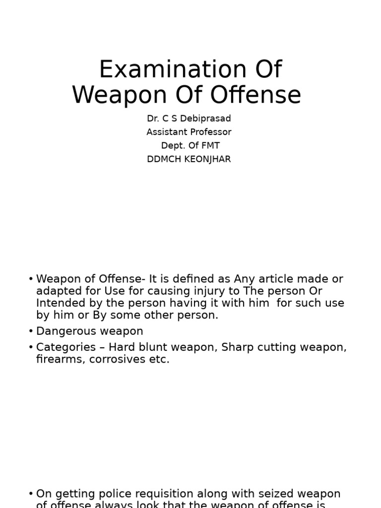 Examination of Weapons of Offense | PDF