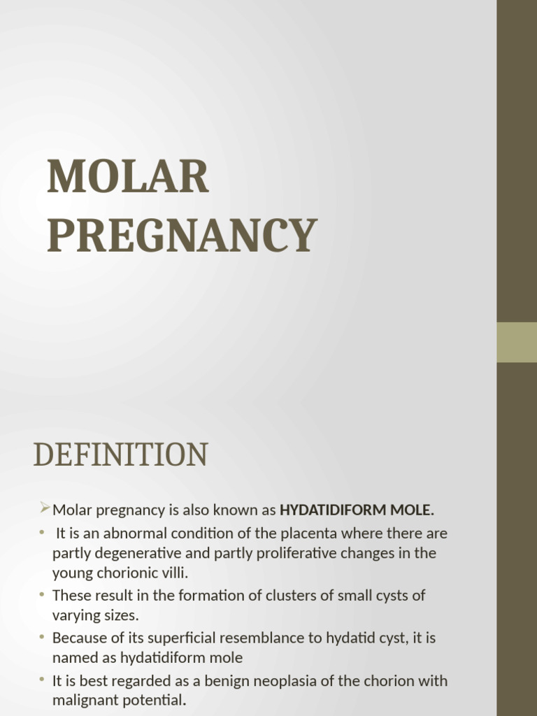 Molar Pregnancy | PDF | Medical Specialties | Human Reproduction