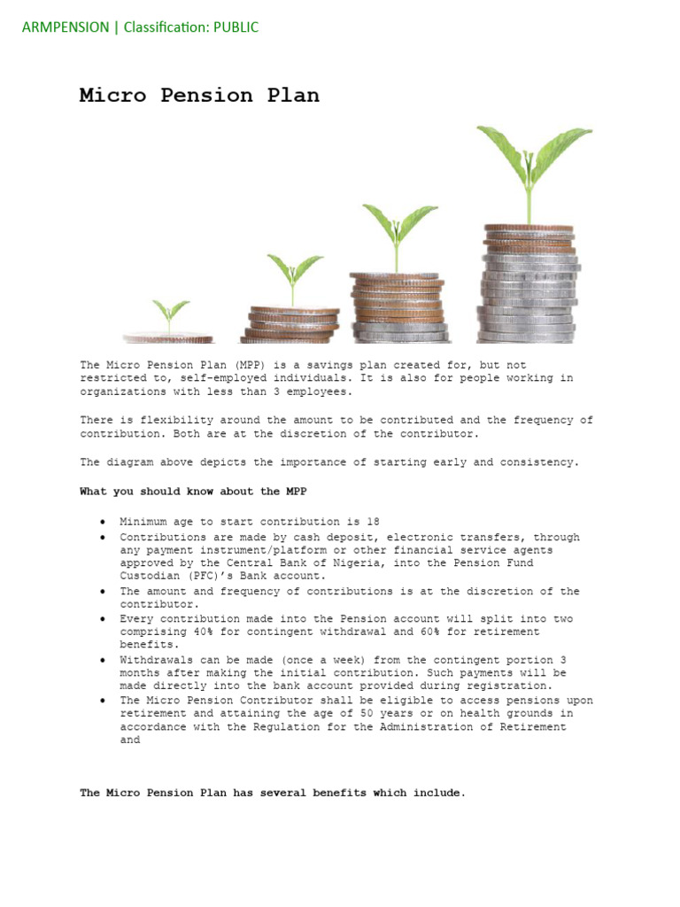 Micro Pension Plan Factsheet | PDF | Pension | Banks