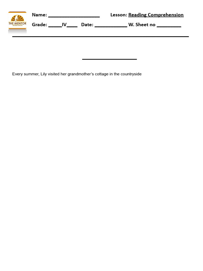 Reading Comprehension For Juniors | PDF | Plants | Botany